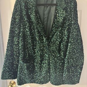 Joan Rivers Emerald Sequin Blazer